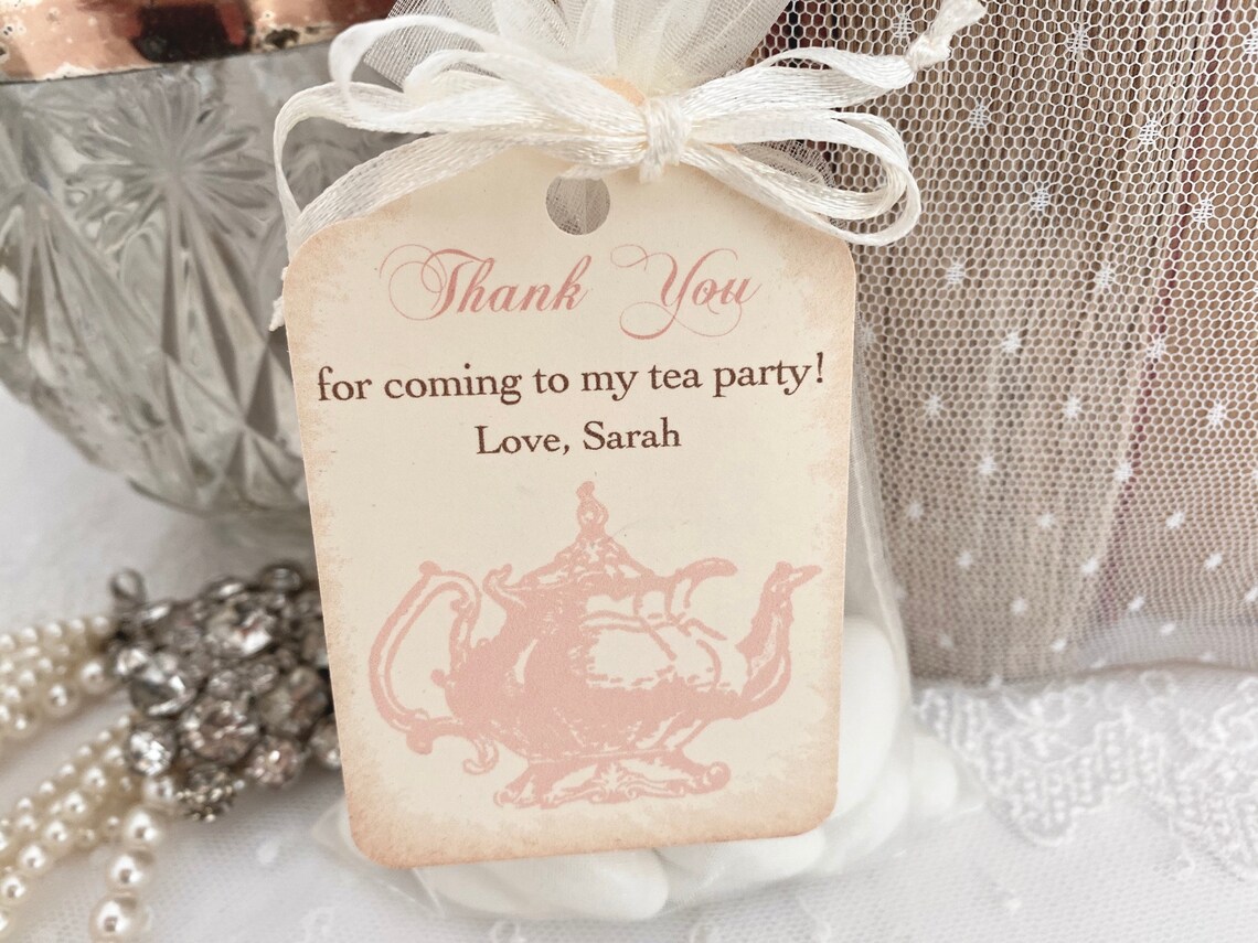 Tea Party Favor Bags Thank You for Coming to My Tea Party Etsy