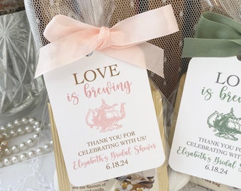 Love is Brewing Favor Bags For Bridal Shower, Tea Party, Wedding Shower, Tea Party Bridal Shower Favor Bags for Guests