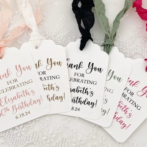 Personalized Birthday Favor Tags: Thank You Gift Tags afbeelding 3