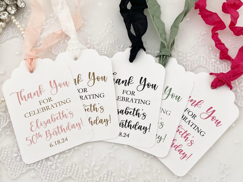 Personalized Birthday Favor Tags: Thank You Gift Tags afbeelding 3