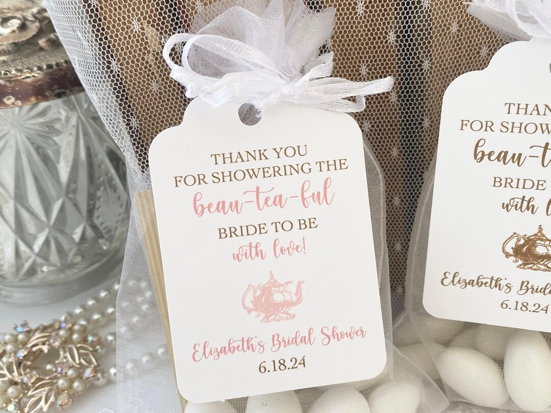 Bridal Shower Favor Bags: Tea Party Gift, Personalized Tags - Etsy