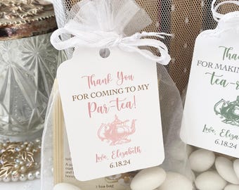 Tea Party Favor Bags: DIY Kit with Personalized Tags