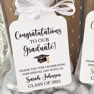 Personalized Graduation Favor Bags: Organza, Satin Ribbon, Class of 2025