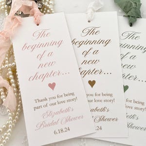 Bridal Shower Bookmark Favors: New Chapter Keepsake