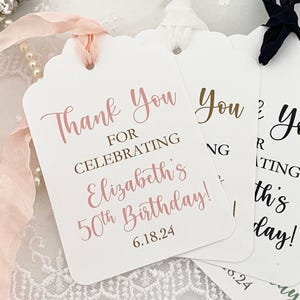 Personalized Birthday Favor Tags: Thank You Gift Tags afbeelding 2