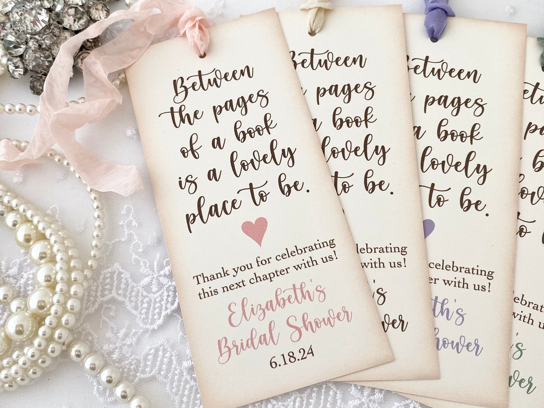 Bridal Shower Bookmarks Favors, Bridal Shower Favors, Book Themed
