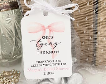Pink Bow Bridal Shower Favor Bags: DIY Grandmillennial Style