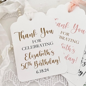 Personalized Birthday Favor Tags: Thank You Gift Tags afbeelding 1