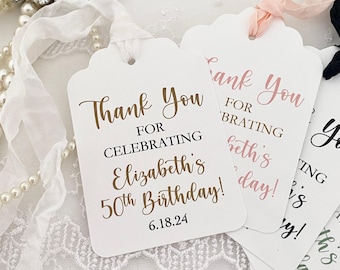 Personalized Birthday Favor Tags: Thank You Gift Tags