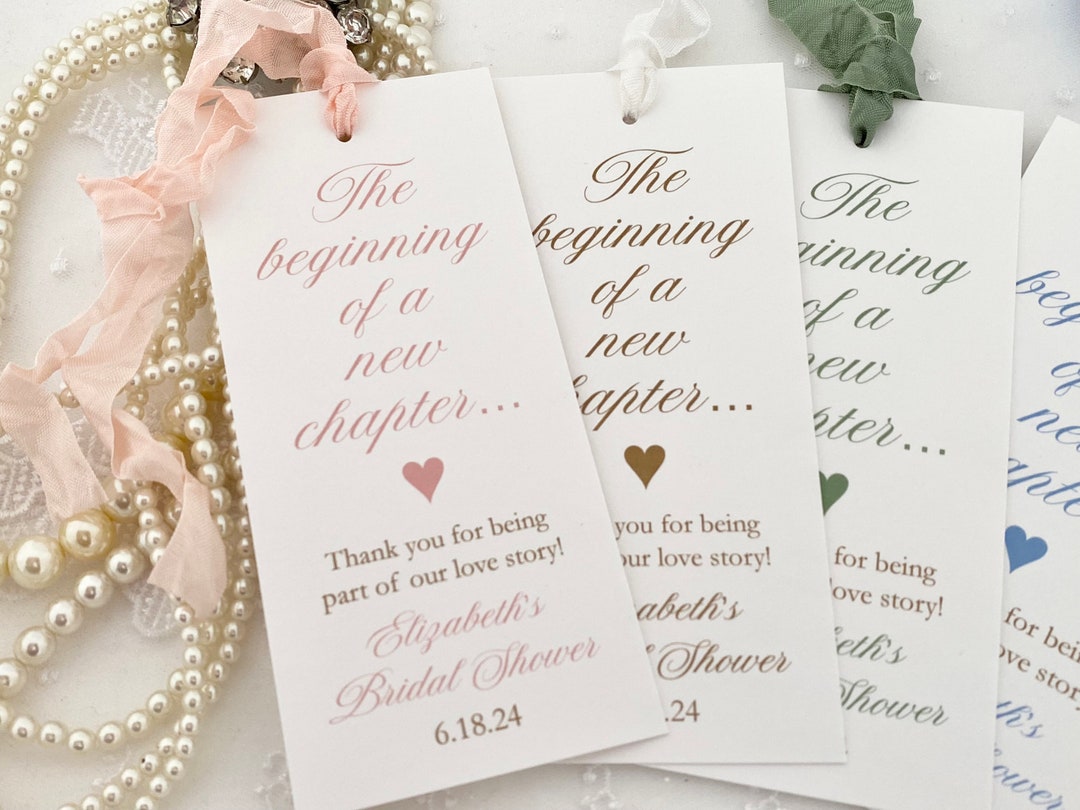 Bridal Shower Bookmarks, Bridal Shower Book Themed Favors, Printed