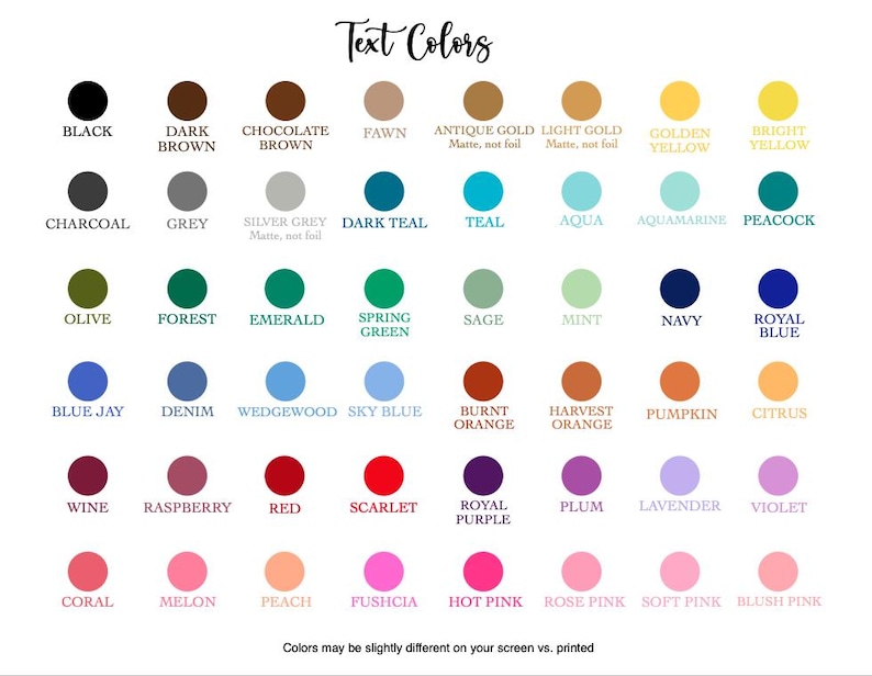 a color chart of different shades of paint