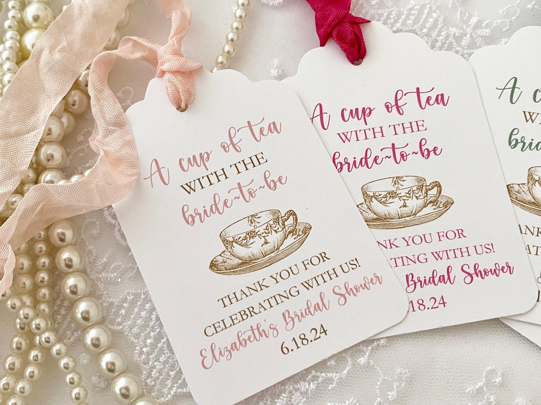Teacup Bridal Shower Favor Tags: Tea Party Gift Tags - Etsy