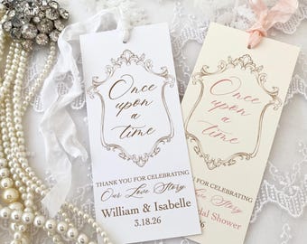 Once Upon a Time Wedding Bookmarks: Fairytale Bridal Favors