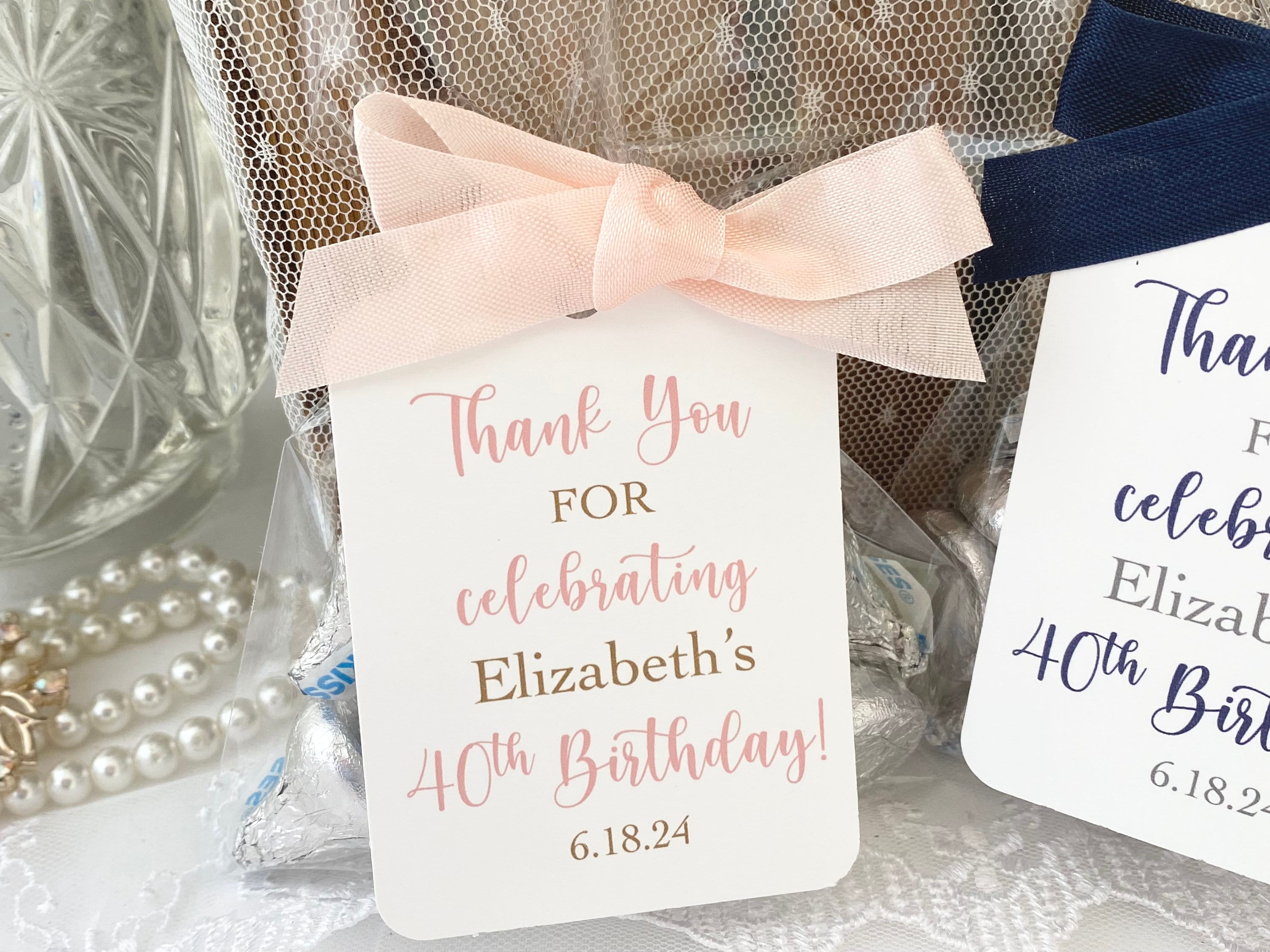 Happy 50th Birthday Favor Bags, 50th Adult Birthday Treat Bags, 21st 20th,  30th, 40th, 60th Birthday Party Favor Gift Bags 