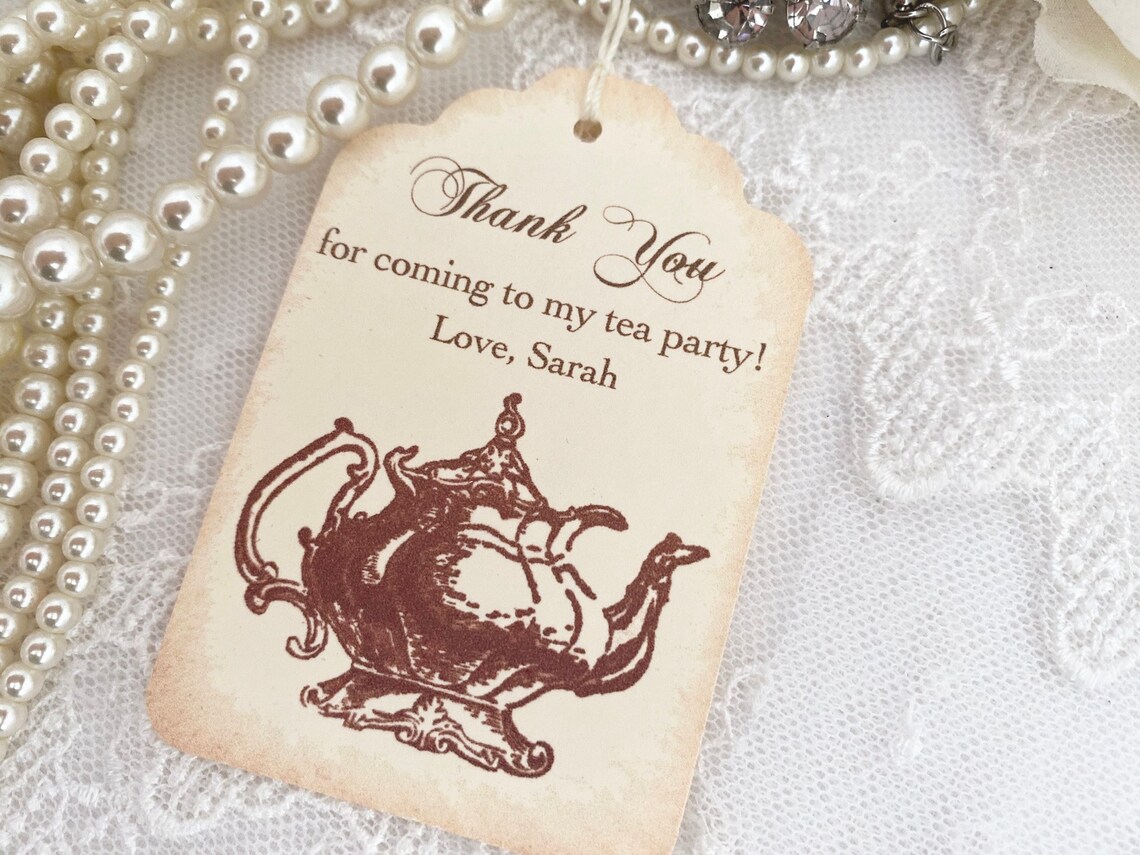 Thank You for Coming to My Tea Party Tags Tea Party Thank You Etsy