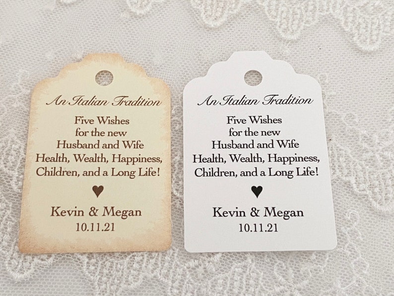Jordan Almond Tags Almond Favor Tags Wedding Almond Tags Etsy