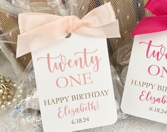 Adult Birthday Party Favors Bags, Personalized Party Favors for 21, 21st Twenty One Birthday Party, 21st Birthday Party Favor Gift Bags