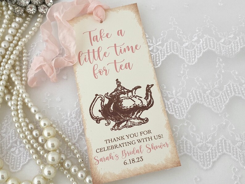 Tea Party Favor Bookmarks Bridal Shower Tea Pot Party Etsy