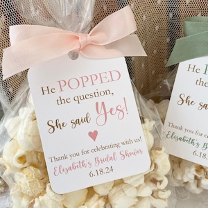 Bridal Shower Popcorn Favor Bags: &quot;He Popped the Question&quot; DIY Kit