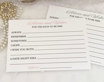 Bridal Shower Advice Cards: Wishes for the Bride