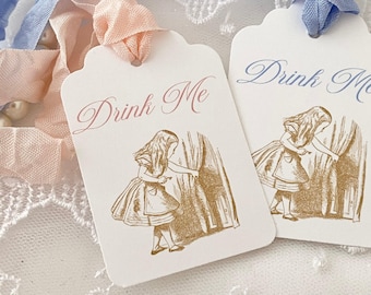 Alice in Wonderland Favor Tags: Drink Me Party Labels