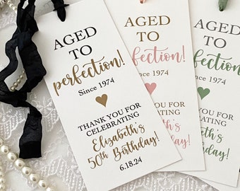 Birthday Bookmark Favors For Adults Women Men Mom Dad, Book Lovers Birthday Favors Gifts, Aged to Perfection Bookmark Favors, Unique Favors