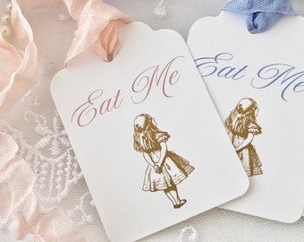 Printed Eat Me Favor Tags, Eat Me Party Tags, Alice In Wonderland Party Favor Tags