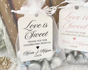 Personalized Love is Sweet Favor Bags, Wedding Love is Sweet Favors, Wedding Candy Treat Bags