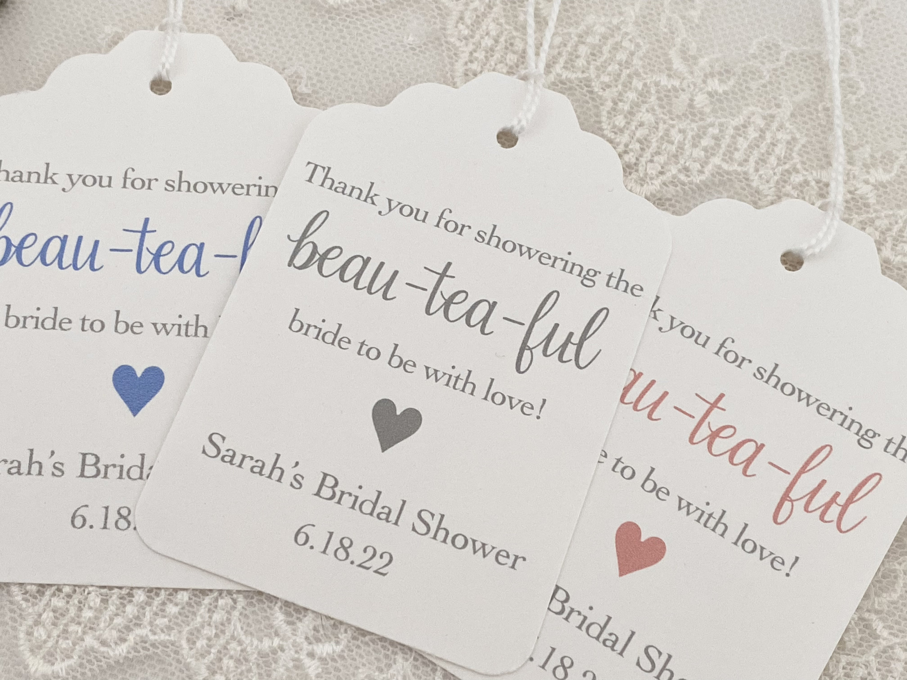 Beateaful Bride to Be Thank You Tea Party Gift Tags Etsy
