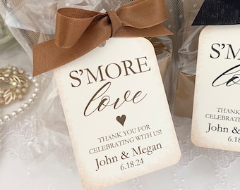 Wedding S'mores Favor Bags, Smore Wedding Favor Bags, Personalized Custom S'more Party Favors