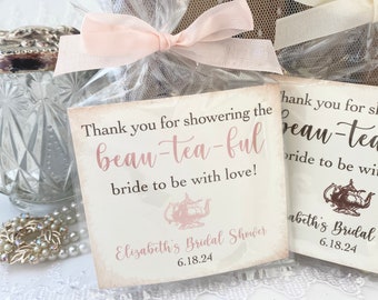 Beau-tea-ful Tea Favors Bags, Bridal Shower Tea Party Gift Bag Favors, Tea Bag Favors, Bridal Tea Shower Favors