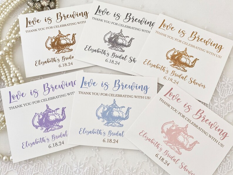 Tea Party Favors, Tea Party Gift, Love is Brewing Favors, Bridal Tea Party Favors, Bridal Tea Favors image 7