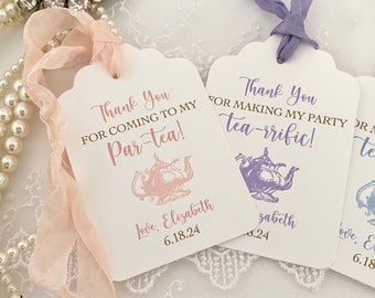 Printed Thank You Tea Party Tags, Thank You for Coming Tags, Birthday Tea Party Favor Tags