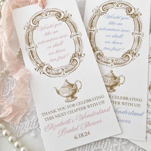 Alice in Wonderland Bookmark Favors: Tea Party Guest Gifts