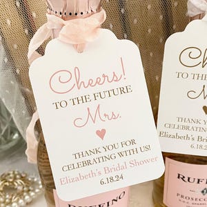 Personalized Bridal Shower Champagne Tags: Future Mrs.