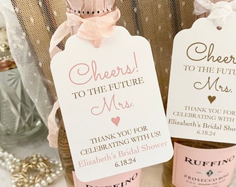 Cheers to the future Mrs. Tags, Bridal Shower Champagne Tags, Bridal Shower Wine Tags, Printed