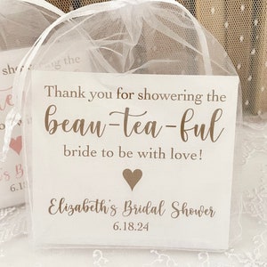 Bea-tea-ful Bride To Be Bridal Shower Tea Party Favor Bags, Tea Party Bridal Shower Favors, Tea Bag Favors image 3