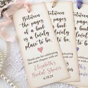 Vintage Style Bridal Shower Bookmarks: Personalized Keepsake Favors