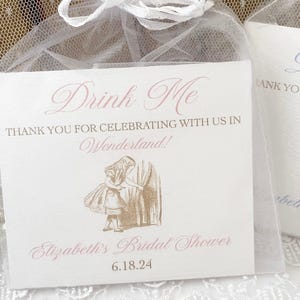 Alice in Wonderland Tea Party Favor Bags: Bridal/Baby Shower DIY Kit