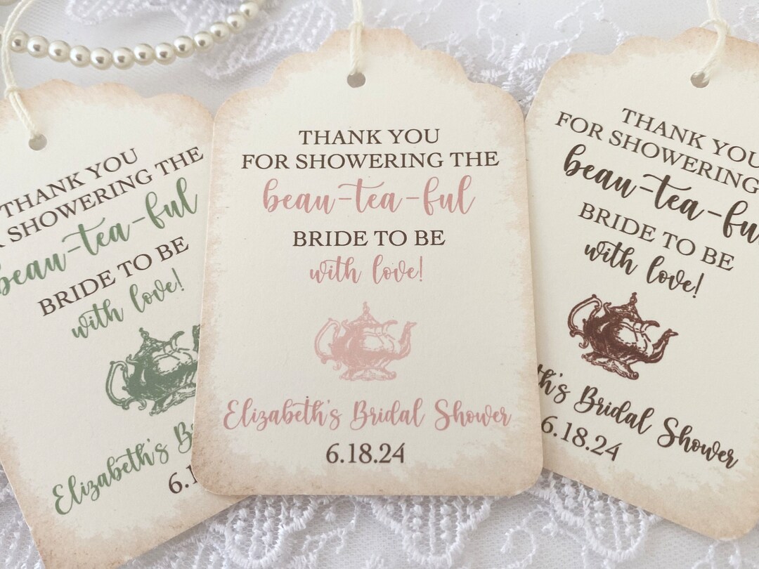 Printed Beau-tea-ful Bride to Be Tea Party Gift Tags Tea - Etsy