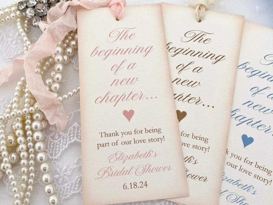 Bridal Shower Bookmarks Favors, Bridal Shower Favors, Book Themed