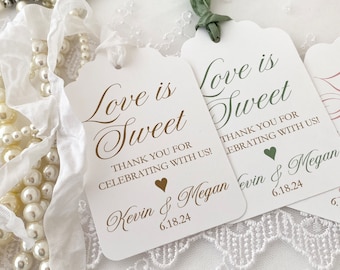 Love is Sweet Favor Tags for Wedding Favors, Wedding Jam Labels, Wedding Honey Favor Labels