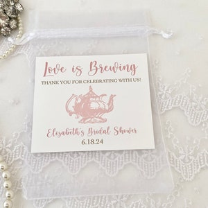 Tea Party Favors, Tea Party Gift, Love is Brewing Favors, Bridal Tea Party Favors, Bridal Tea Favors image 3