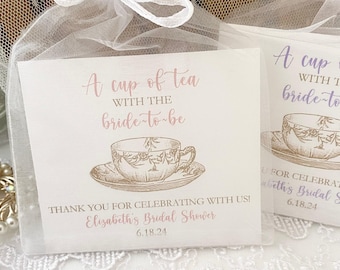 Tea Party Bridal Shower Favors: Teacup Gift Bags (DIY Kit)