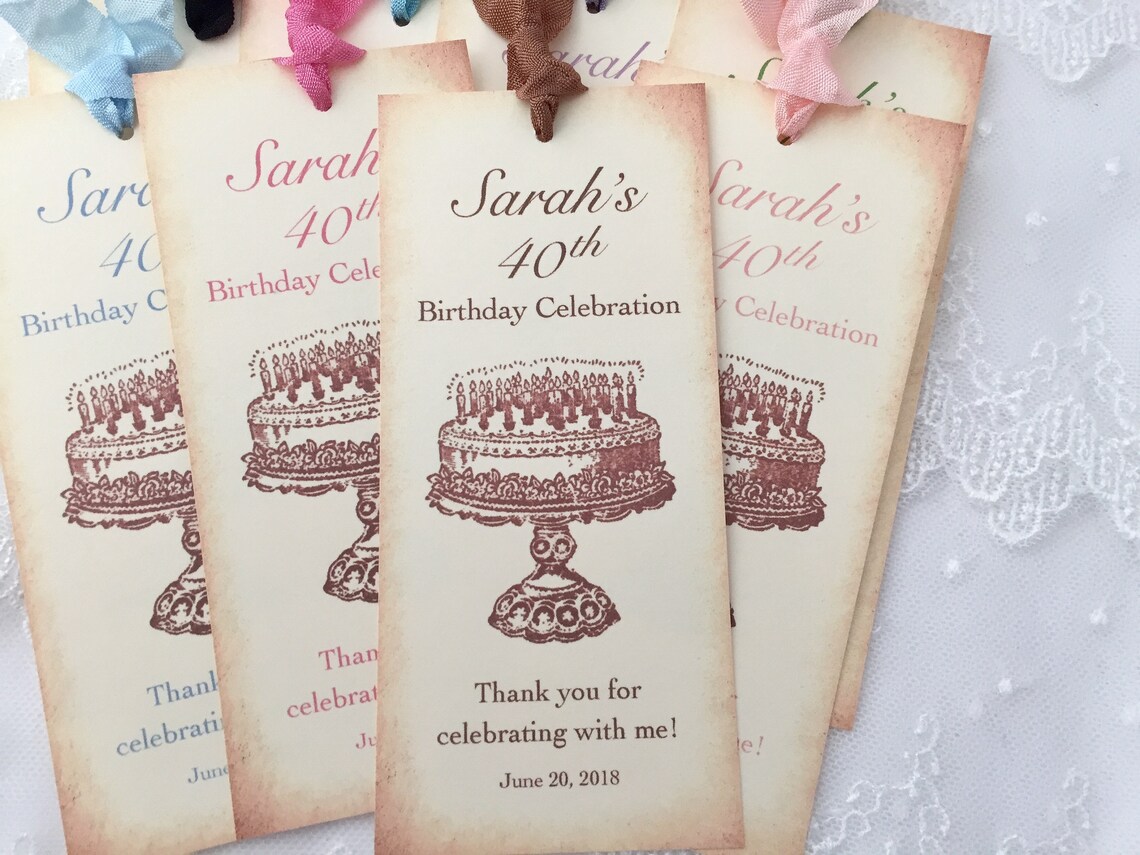 Birthday Bookmark Favors Happy Birthday Bookmarks 30th | Etsy