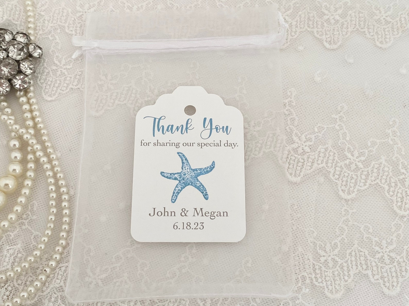 Beach Wedding Favor Bags Aqua Starfish Favor Bags Wedding Etsy