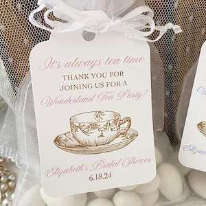 Alice in Wonderland Favor Bags: Tea Party Bridal Shower, DIY Kit