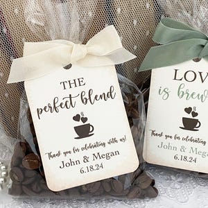 Personalized Wedding Coffee Favor Bags: DIY Kit with Tags