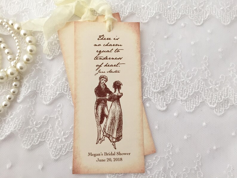 Jane Austen Bookmarks Favors Jane Austen Bridal Shower Etsy