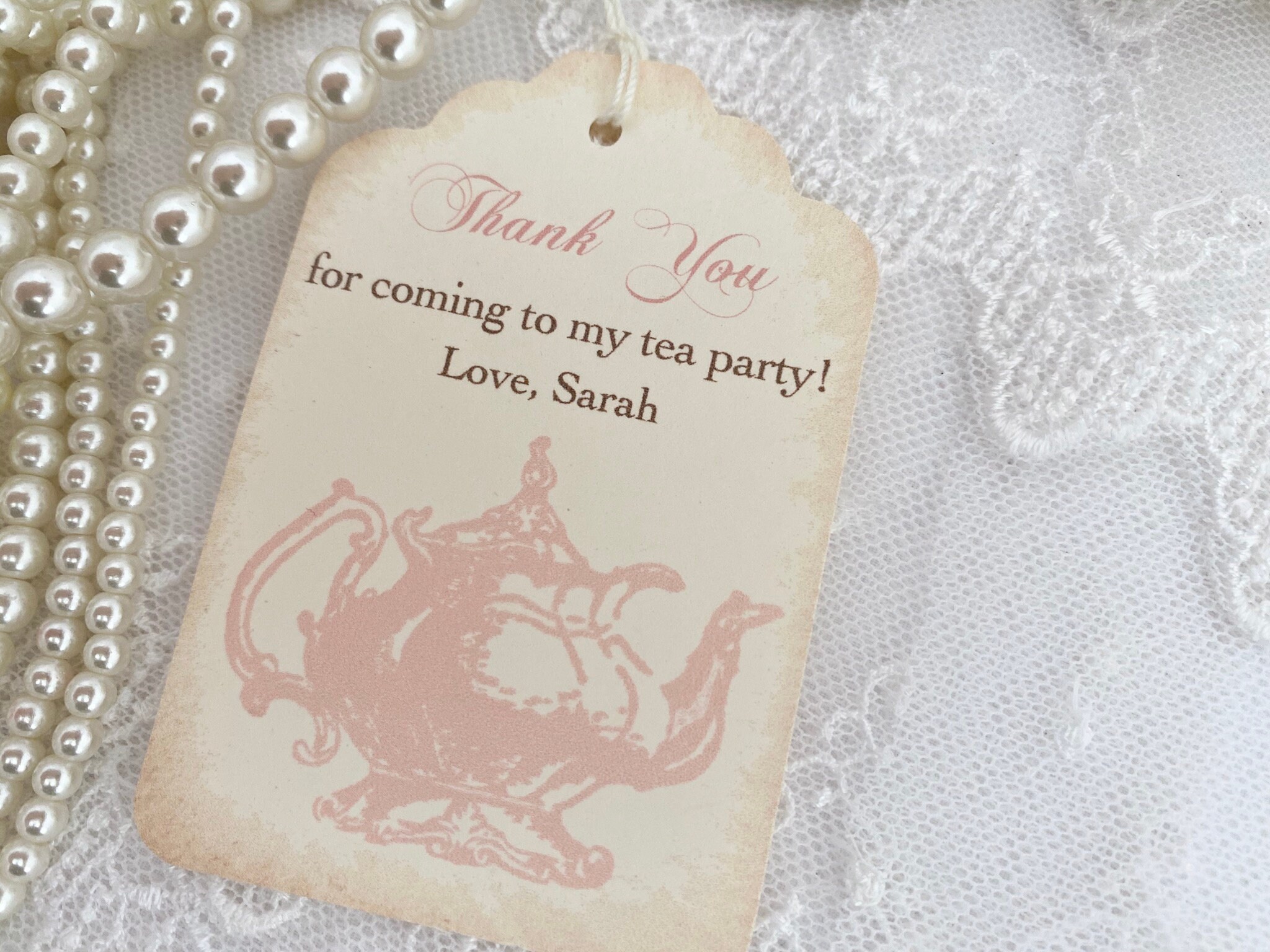 Thank You for Coming to My Tea Party Tags Tea Party Thank You Etsy